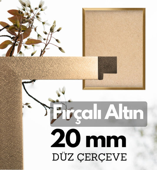 20 mm Çerçeve - FIRÇALI ALTIN