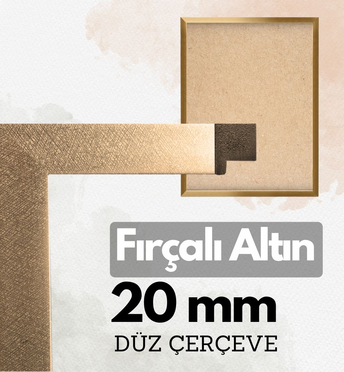 20 mm Çerçeve - FIRÇALI ALTIN