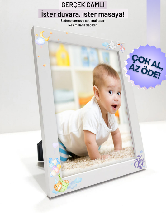 My Boy Konsept Çerçeve Hediyelik Erkek Bebek Çocuk Özel Gerçek Cam ayaklı-duvara