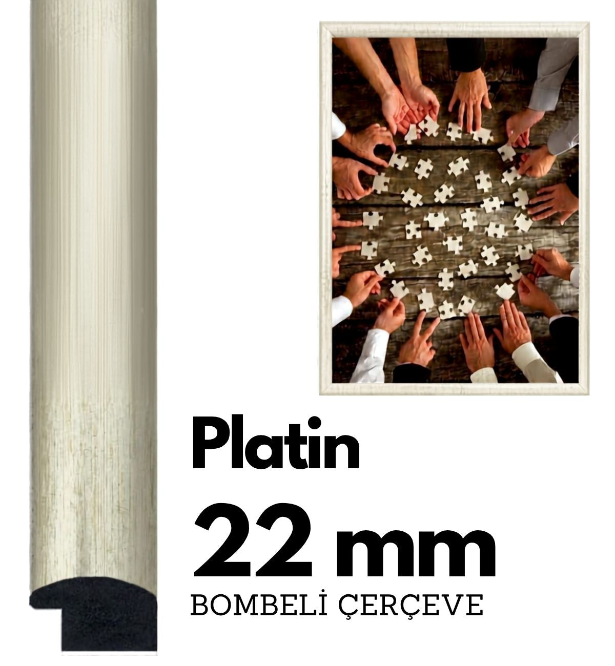 22 mm Bombeli Çerçeve - Platin