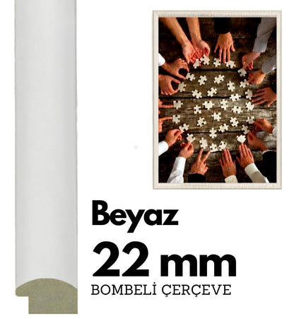 22 mm Bombeli Çerçeve - Beyaz