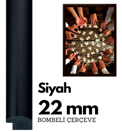 22 mm Bombeli Çerçeve - Siyah